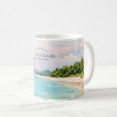 Elephant Beach Watercolor – Andaman Keepsake Gift コーヒーマグカップ (正面右)