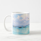 Elephant Beach Watercolor – Andaman Keepsake Gift コーヒーマグカップ (左)