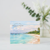 Elephant Beach Watercolor – Andaman Keepsake Gift シーズンポストカード (スタンド正面)