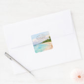 Elephant Beach Watercolor – Andaman Keepsake Gift スクエアシール (封筒)