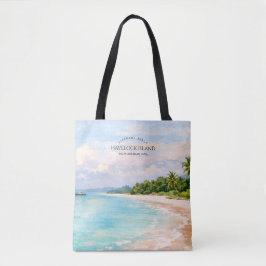 Elephant Beach Watercolor – Andaman Keepsake Gift トートバッグ