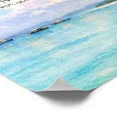 Elephant Beach Watercolor – Andaman Keepsake Gift ポスター (角)