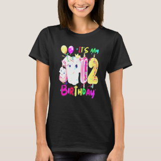 Elephant Birthday It's My 12th Birthday Girls Elep Tシャツ