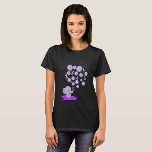 Elephant Blowing Up Purple Balloons Overdose Aware Tシャツ (正面フル)