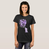Elephant Blowing Upp Purplee Balloons Fibromyalgia Tシャツ (正面フル)