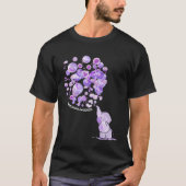 Elephant Blowing Upp Purplee Balloons Fibromyalgia Tシャツ (正面)