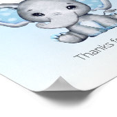 Elephant Blue Balloon Baby Shower Treats ポスター (角)