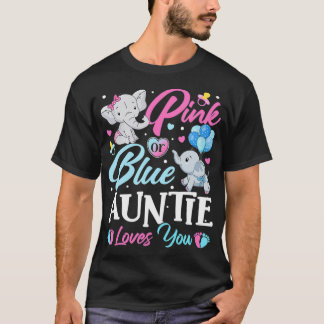 Elephant Blue Pink Auntie Loves You Pregnancy Reve Tシャツ