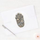 Elephant Botanical Footprint Nature Sticker ラウンドシール (封筒)