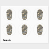 Elephant Botanical Footprint Nature Sticker ラウンドシール (シート)