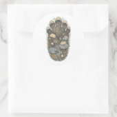 Elephant Botanical Footprint Nature Sticker ラウンドシール (バッグ)