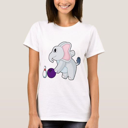 Elephant Bowling Bowling ball Bowling pin Tシャツ (正面)