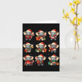 Elephant Christmas Funny Elephant Lover Pajama Men カード (黄色い花)