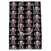 Elephant Christmas Lights Xmas Holiday Wild Animal ミディアムペーパーバッグ (裏面)