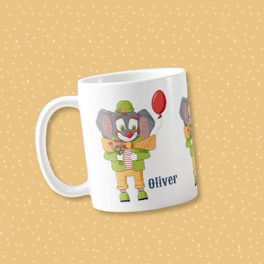 Elephant Clown Kid Personalized Mug コーヒーマグカップ