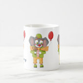 Elephant Clown Kid Personalized Mug コーヒーマグカップ (中央)