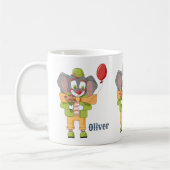 Elephant Clown Kid Personalized Mug コーヒーマグカップ (左)