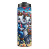 Elephant Couple Bicycle Wedding タンブラー (正面)