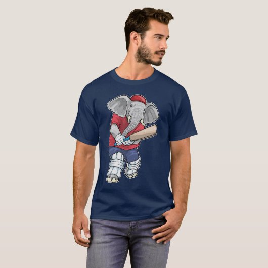 Elephant Cricket Cricket bat Sports Tシャツ (正面フル)