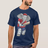 Elephant Cricket Cricket bat Sports Tシャツ (正面)