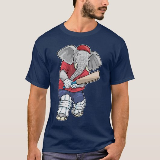 Elephant Cricket Cricket bat Sports Tシャツ (正面)