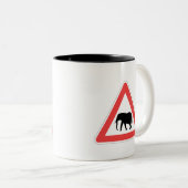 Elephant Crossing Sign Mug ツートーンマグカップ (正面右)