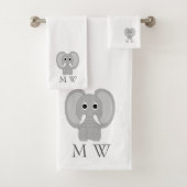 Elephant Design Monogrammed バスタオルセット (インサイチュ)