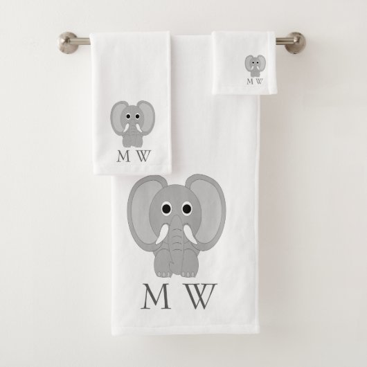 Elephant Design Monogrammed バスタオルセット (インサイチュ)