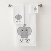 Elephant Design Monogrammed バスタオルセット (インサイチュ)