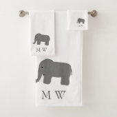 Elephant Design Monogrammed バスタオルセット (インサイチュ)