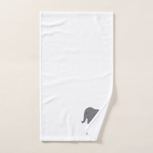 Elephant Design Monogrammed バスタオルセット (ハンドタオル)