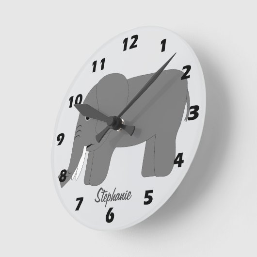 Elephant Design Personalised ラウンド壁時計 (傾斜)
