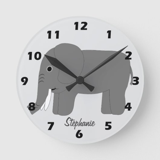 Elephant Design Personalised ラウンド壁時計 (正面)