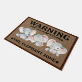 Elephant Doormat, Elephant Lovers Welcome Mat Gift ドアマット (アングル)