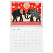 Elephant Echo – A Year of Color & Spirit カレンダー (3月 2026)