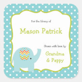 Elephant First Libraryブックプレートシール スクエアシール (正面)