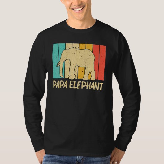 Elephant For Men Dad Indian Elephant Mammoth Vinta Tシャツ (正面)