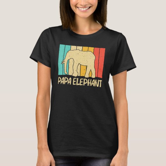 Elephant For Men Dad Indian Elephant Mammoth Vinta Tシャツ (正面)
