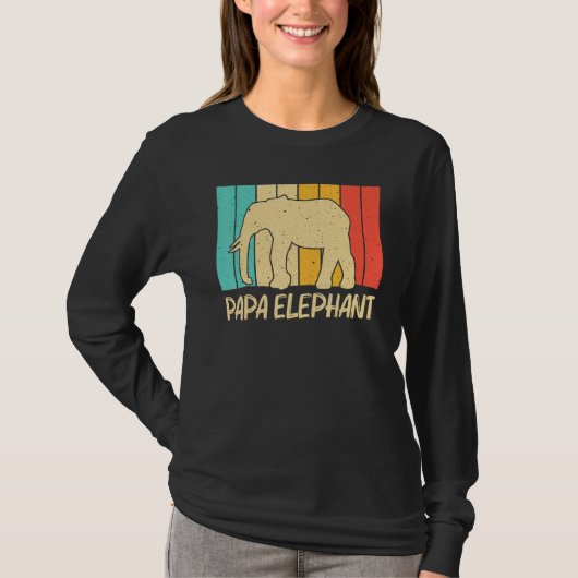Elephant For Men Dad Indian Elephant Mammoth Vinta Tシャツ (正面)