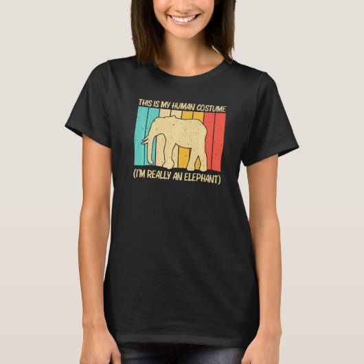Elephant For Men Women Indian Elephant Mammoth Vin Tシャツ (正面)