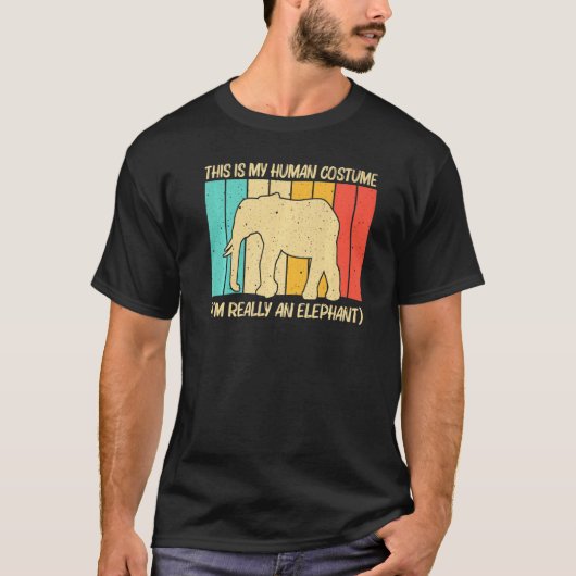 Elephant For Men Women Indian Elephant Mammoth Vin Tシャツ (正面)