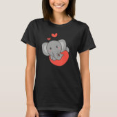 Elephant For Valentine s Day Cute Animals With Hea Tシャツ (正面)