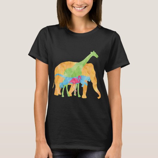 Elephant Giraffe Giraffes Africa Tシャツ (正面)