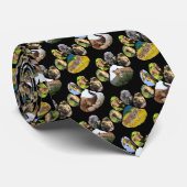 Elephant, Giraffe, Zebra Footprint Neck Tie ネクタイ (ロール)