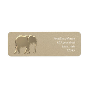 Elephant Gold Foil , Elegant Return Address ラベル