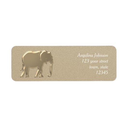 Elephant Gold Foil , Elegant Return Address ラベル (正面)