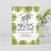 Elephant Greenery First Birthday 招待状 (スタンド正面)