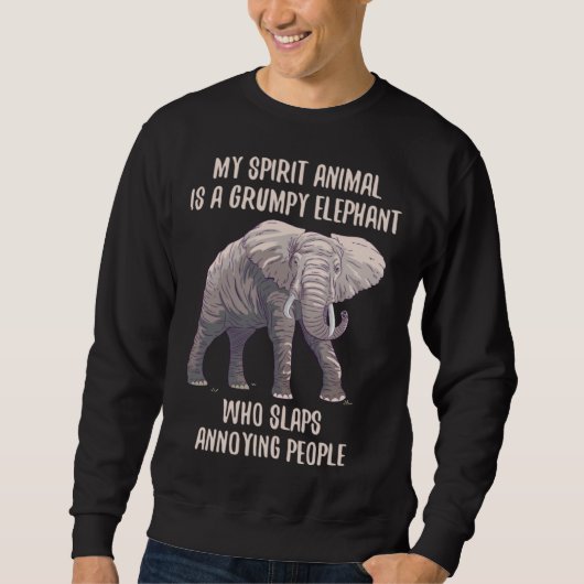 Elephant  Grumpy Love Retro スウェットシャツ (正面)