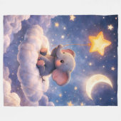 elephant heart large blanke フリースブランケット (正面(横))