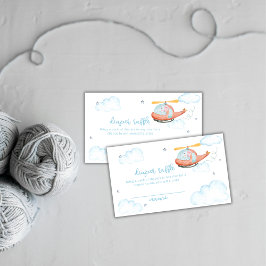 Elephant Helicopter Diaper Raffle Baby Shower  エンクロージャーカード